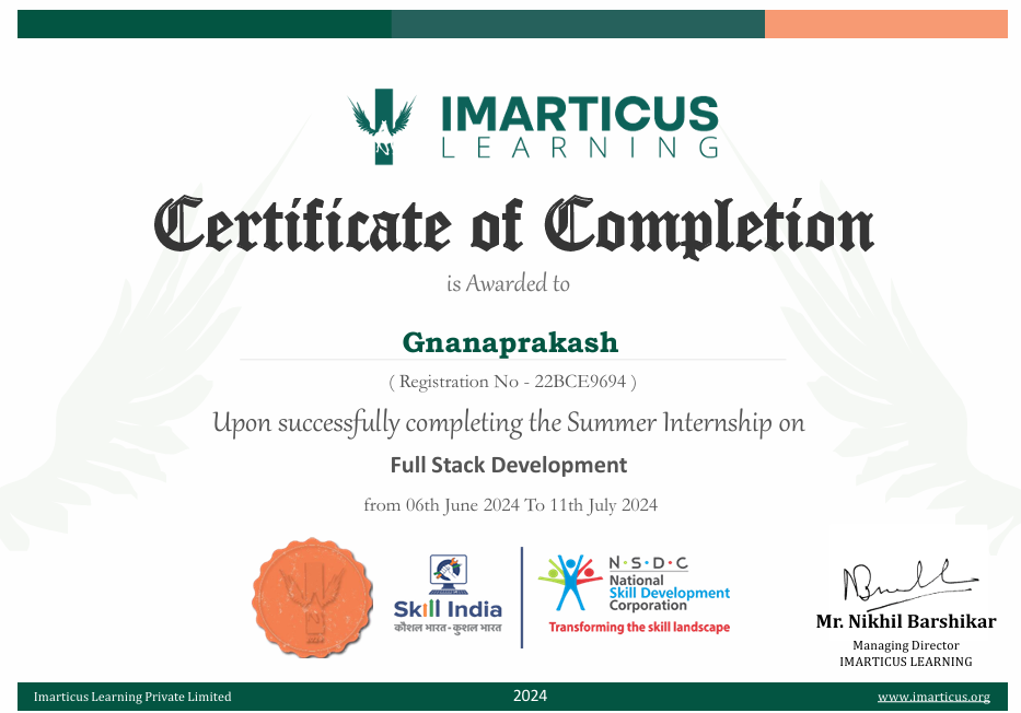 Gnanaprakash Pathagunta | Web Developer